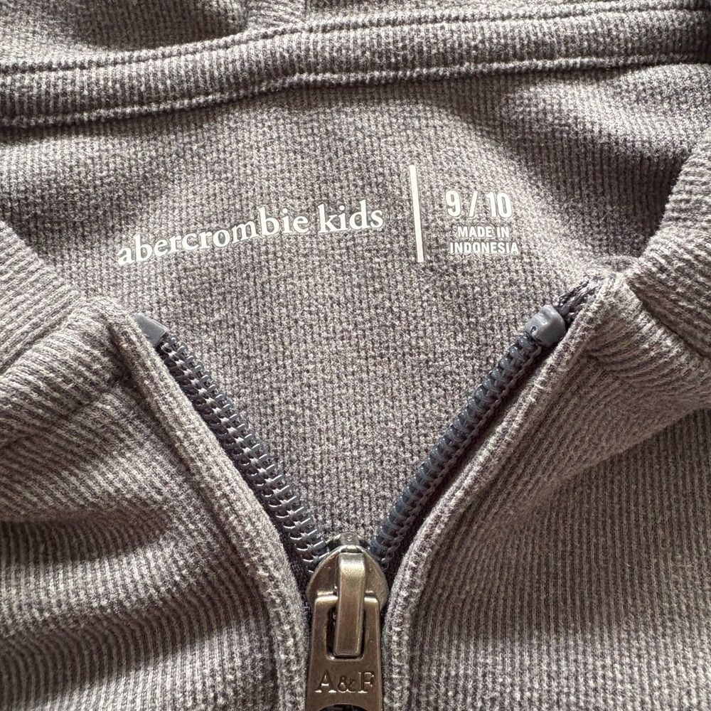 Abercrombie Kids Charcoal Zip-Up Hoodie - Picture 3 of 5